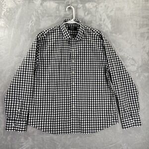 Under 510 Shirt men's XL Button Up Long Sleeve 100% Cotton Black White Plaid